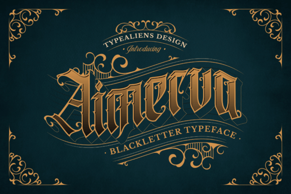 Aimerva: A Vintage Blackletter Font for Craft and Product Design