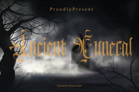 Ancient Funeral Font: Editorial Design with Gothic Style