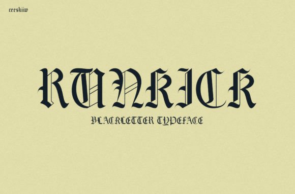 Runkick Font: Bold Blackletter for Handmade Crafts